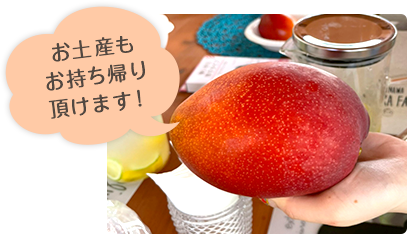 お土産もお持ち帰りいただけます！